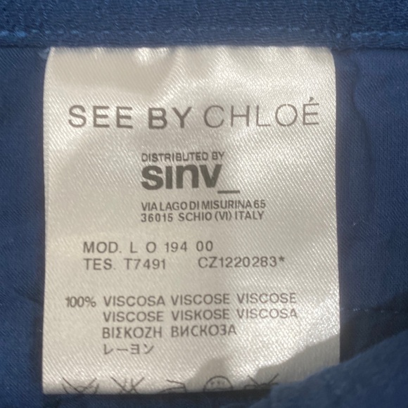 See By Chloe High Waist Mini Short Blue Size 6 US - Picture 11 of 13